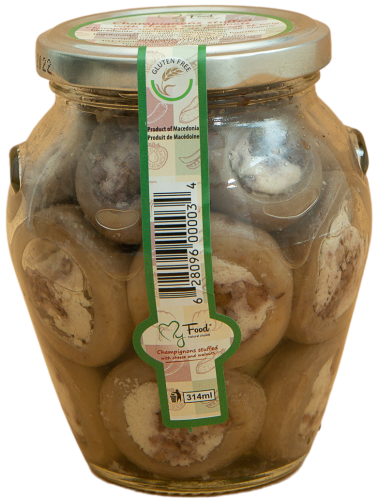 Champignons stuffed cheese and walnuts